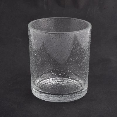 clear glass container with water drops for home decor, glass vessela for candles