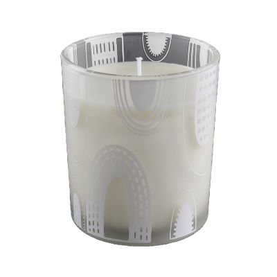 Decal printing glass candle containers with spraying color