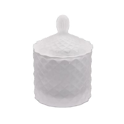luxury white mini glass candle votive with lid
