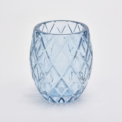 Luxury popular empty glass candle holder for home decoration