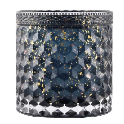 home decor black glass candle jars with sparkle