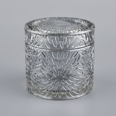 luxury color glass candle jar with glass lid