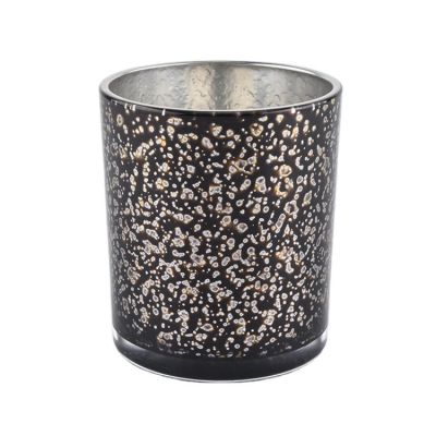 black gold luxury glass candle container
