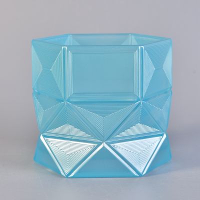 Christmas Gift Supplier Hexagon Glass Candle Jar
