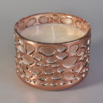 new design Luxury amber glass jar candle 10oz
