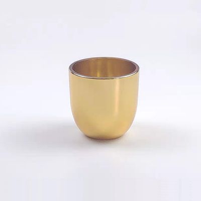 Latest Design Golden Plated Glass Candle Jar 10oz Gold Foil Printed Glass Candle Holder
