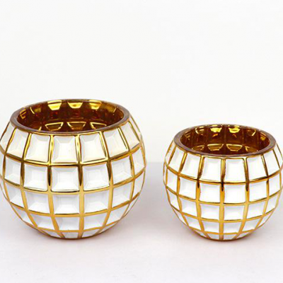 Unique Vintage Shiny Romantic Wholesale Luxury Cycled Glass Candle Jars