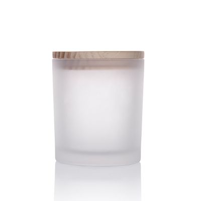 Wholesale Luxury Mini Custom Frosted Matte Black Transparent Empty Candle Jars with Bamboo Wooden Lids