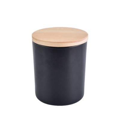 New Simple Household Matte Black Candle Vessel Jars Candle Container With Lid