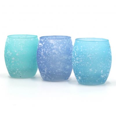 Wholesale And Custom Beautiful Patterned Matte Glass Candle Jars