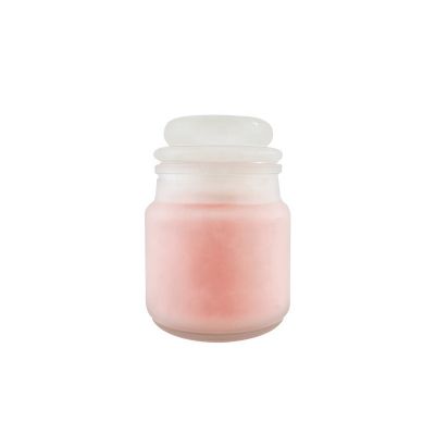Frosted Empty Glass Candle Container 12oz Candle Jar With Lids