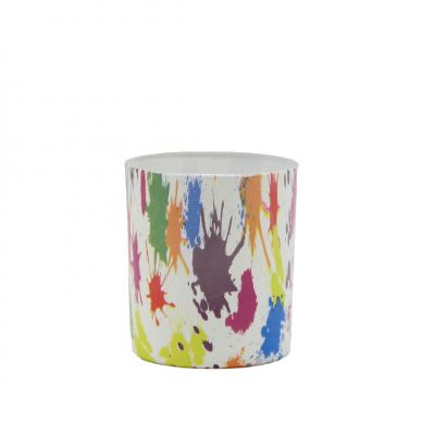 Sprayed Color Graffiti Decorative Pattern Water Transfer Printing Colorful Candle Jar