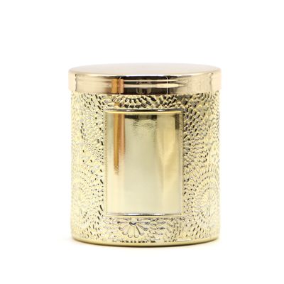 High Quality Empty Jar Candles Jars Fancy Metal Lid Gold Glass Candle With Lid