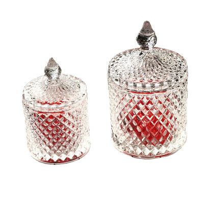 Bottle Color Spraying Ion - Plated Textured Candle Jar With Lid