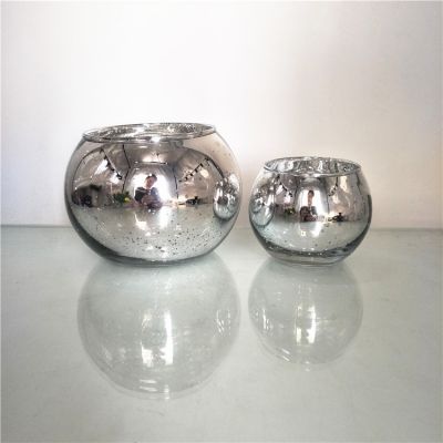 Mercury glass votives wholesale, high quality spotted mercury silver glass candle holder
