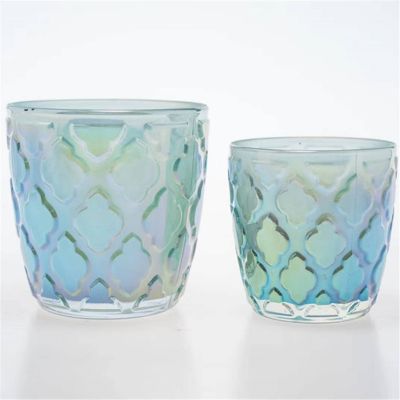 luxurious ion plating glass candle holder with factory sedex audit