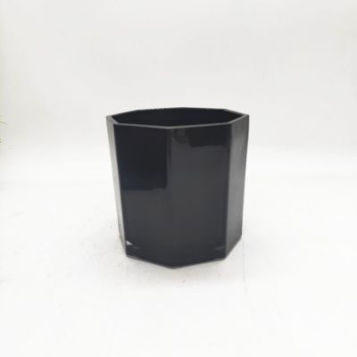 Octagon glass jar series custom color 18 oz candlestick