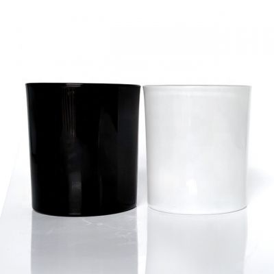 Wholesale cheap black white 10oz glass candle holder/candle jar for candle making