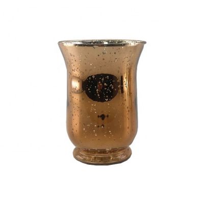Wholesale european electroplated gold and orange candle holder and Customizable for customers