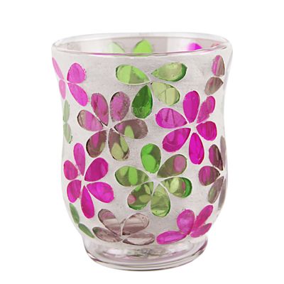 glass candleholders handmade colored mosaic tealight candle holder