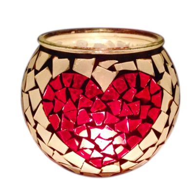 egg shaped votive glass candleholders colored DIY mosaic tealight glass candle holder