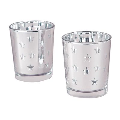 China Hot Sale Home Decoration Glass Sliver Candle Jars