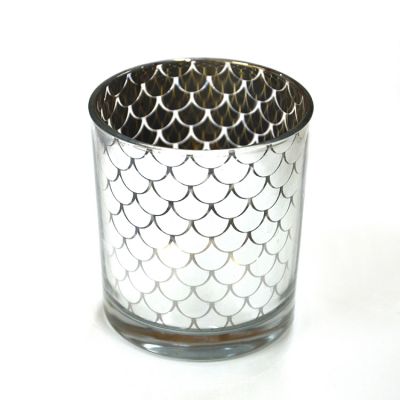 Silver glass candlestick for home decoration