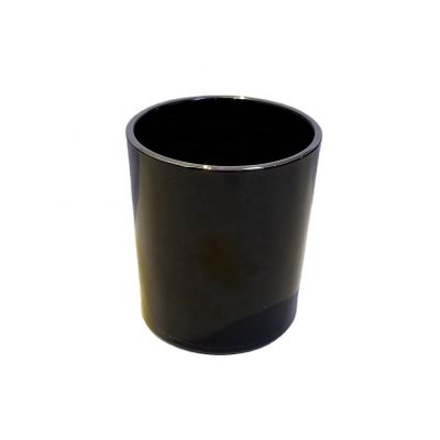 Luxury new silver rim black glass jars for candles