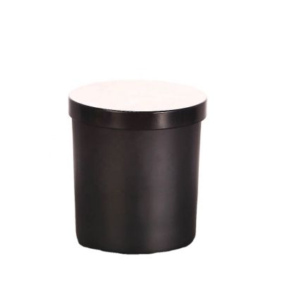 Hot sale customized color empty glass black candle jar with lids