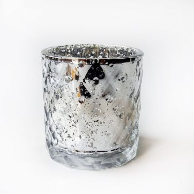 Different patterns embossed 300ml 500ml glass candle holder
