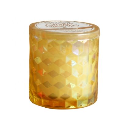 Candle luxury Handmade Manual Glass Jar soy Candles yellow color with pvc lid