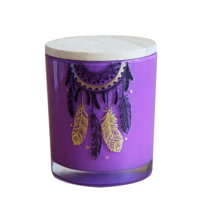 Wholesale Scented glass candles jar with wood lid