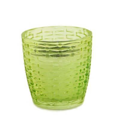 Wholesale new green glass candle jar candle holder