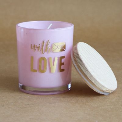 Wholesale pink glass candle jar candle holder