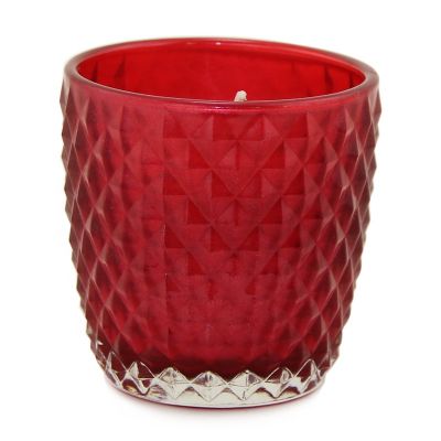 Luxury new style scented red glass candle jar candle holder