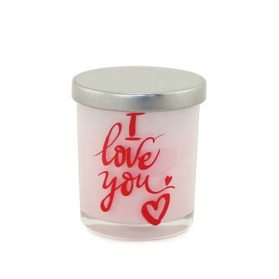 wholesale high quality glass candle jar with metal lid