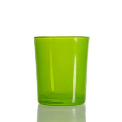 Green Color Decorative Candle Container 4oz Glass Candle Holder For Home