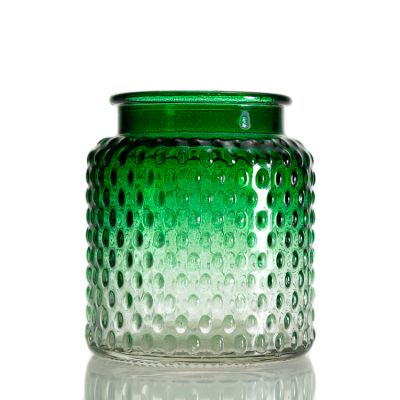 Gradient Color Decorative Candle Holder 12oz Glass Candle Holder For Scented Candles
