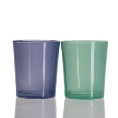 Purple /green color glass candle jars 90ml wedding decoration candle holder