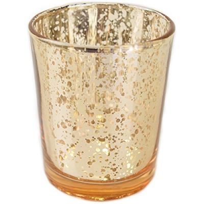 Gold Glass Votive Candle Holder 100ml Tealight Candle Holders For Weddings /Decoration