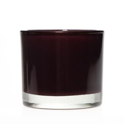 Home Air Fragrance Scented Candle Glass Jar Container 260ml Round Black Glass Candle Holder