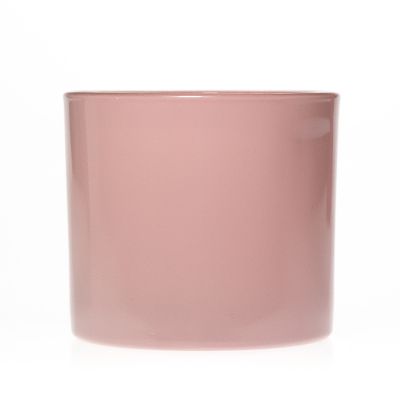 Wedding Decorative Glass Candle Holder 260ml Round Pink Glass Candle Jar with Custom Logo Design