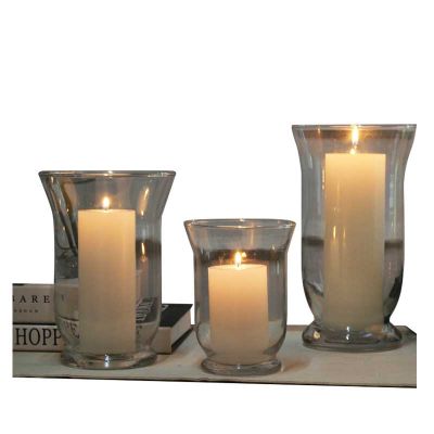 Wholesale simple style transparent glass candle holder lamp candle cup for wedding party