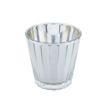 Wholesale New Design Luxury Empty Silver Electroplate Glass Candle Jar For Home Wedding Decoration
