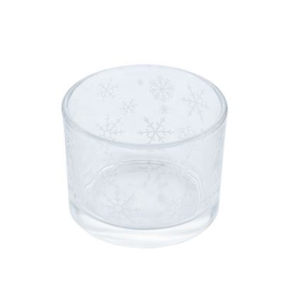 Wedding Home Decoration snowflake Small clear round glass Candle jars