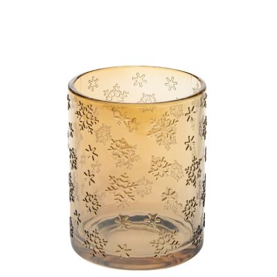 Factory Outlet Embossing Glass Candle Jars Tealight Candle Holder For Home Decor