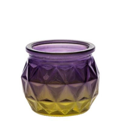 Factory Price Wholesale 50ml Gradient Empty Purple Yellow Decorative Candle Holders