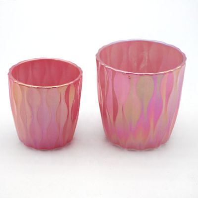 Good Quality Multi-Colored Multicoloured Plating Beautifully Glass Candle Cup Holder