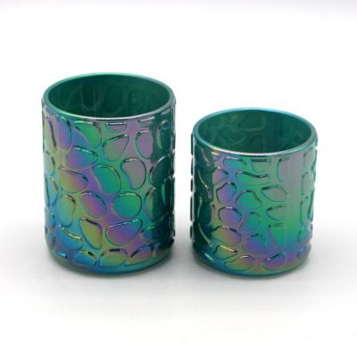 Wholesale Price Multi-Colored Multicoloured Plating Advanced Glass Gold Foil Glass Candle Jar