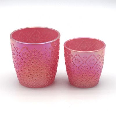 Hot Selling Multi-Colored Multicoloured Plating Luxurious Glass Environmental Protection Candle Holder